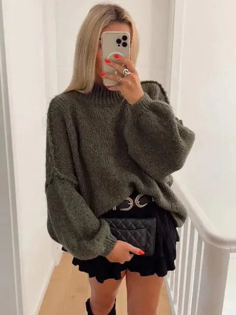 Hype Melbourne Green / S Harper | Knitted Oversized Sweater