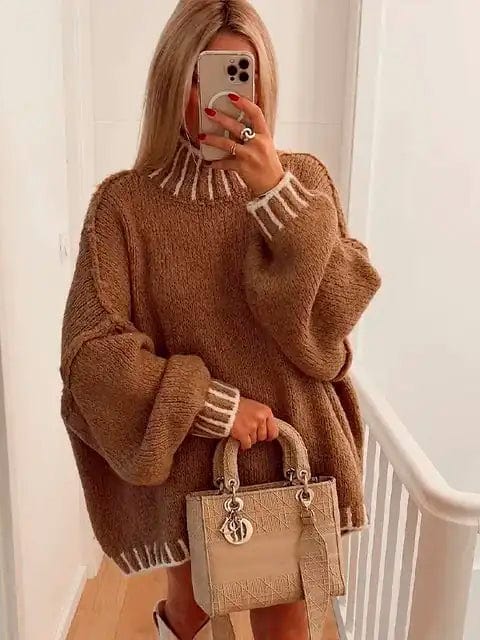 Hype Melbourne Khaki with white cord / S Harper | Knitted Oversized Sweater