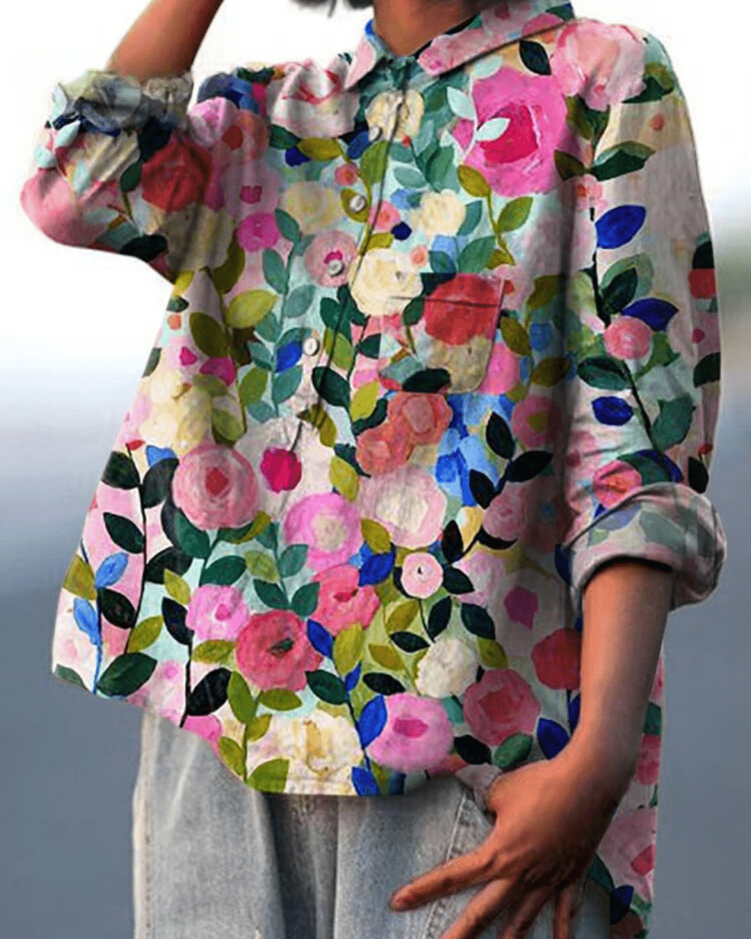 Hype Melbourne Maria | Cotton-Linen blouse with floral print