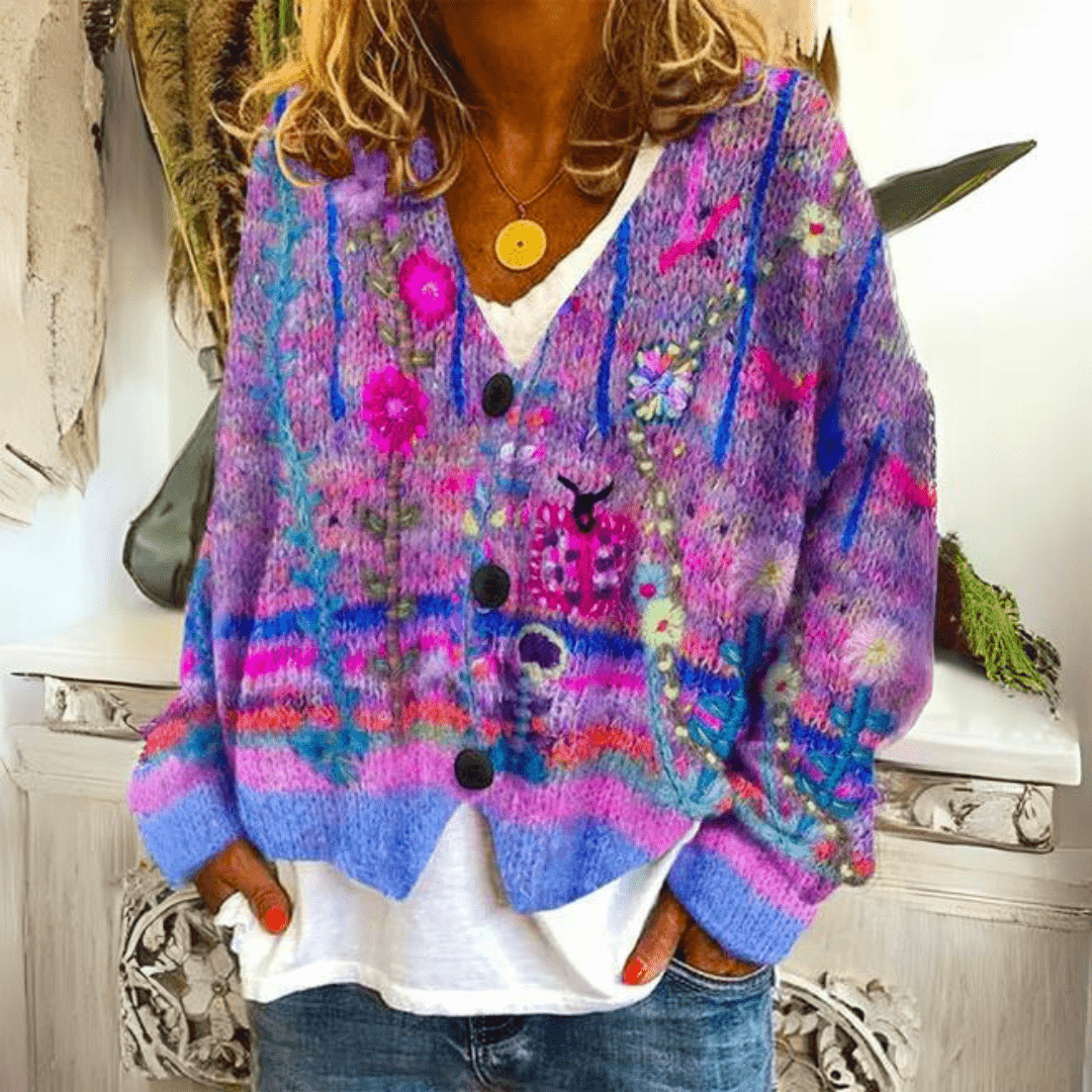 Hype Purple / S Mary | Fashionable warm cardigan