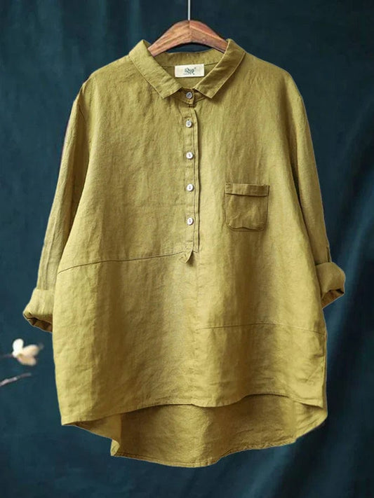 Hype Shirt Yellow / S Kate | Casual Long Sleeve Blouse