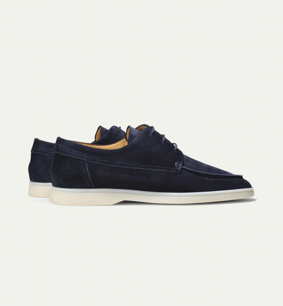 Hype Toronto Shoes Navy Blue / 5 Adam | Suede lace-up Moccasins