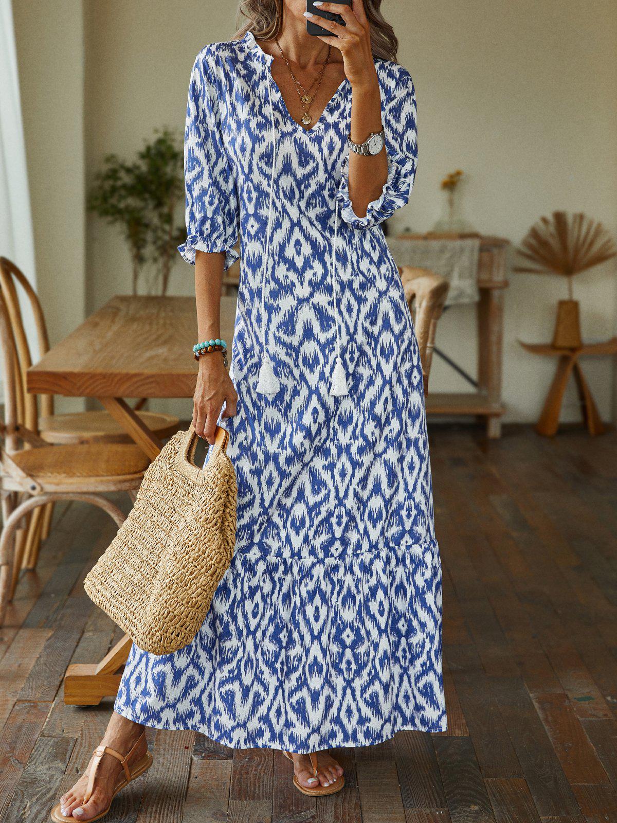 STAR Blue / S Luna™ - Maxi dress with print