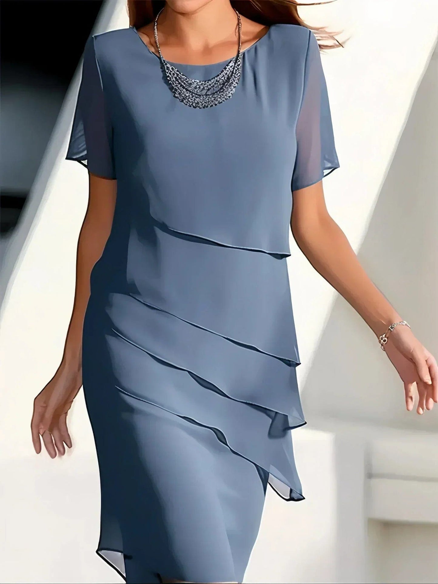 STAR Blue / XS Laura | Elegant layered dress