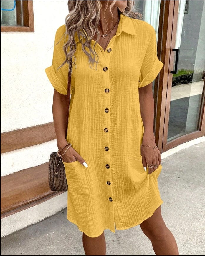 STAR Casual Dresses Yellow / S Luna™  Comfortable Shirt Dress