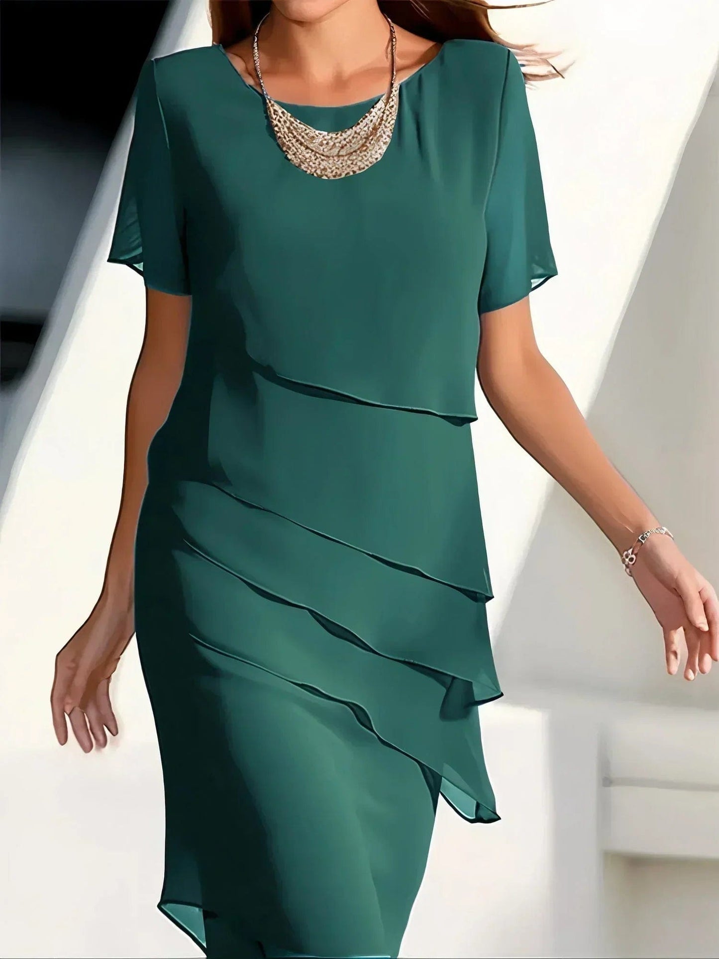 STAR Green / XS Laura | Elegant layered dress