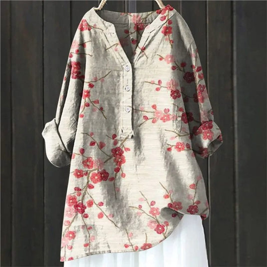 STAR kleding Red Flower / S Marga™ | Casual blouse with floral print