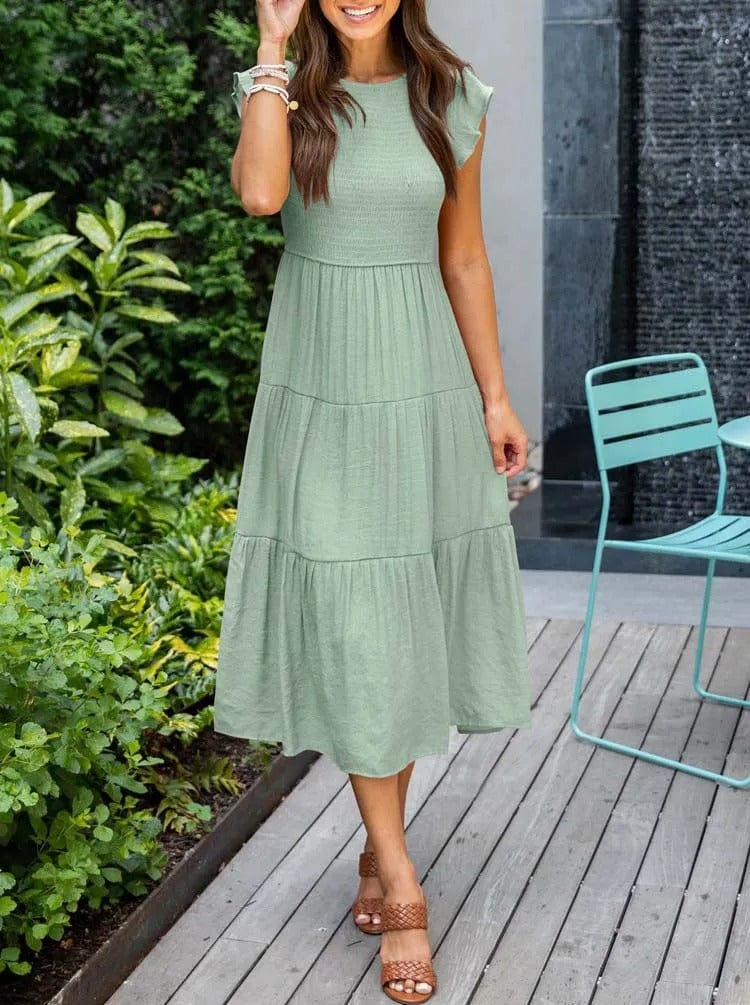 STAR Light Green / S Madeline | Sophisticated Tummy Covering Dress