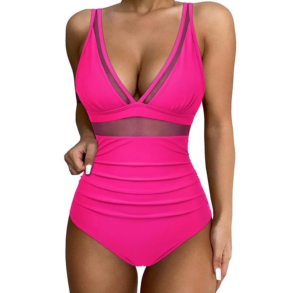 STAR Pink / S Eliana | Trendy Bathing Suit with Tummy Control