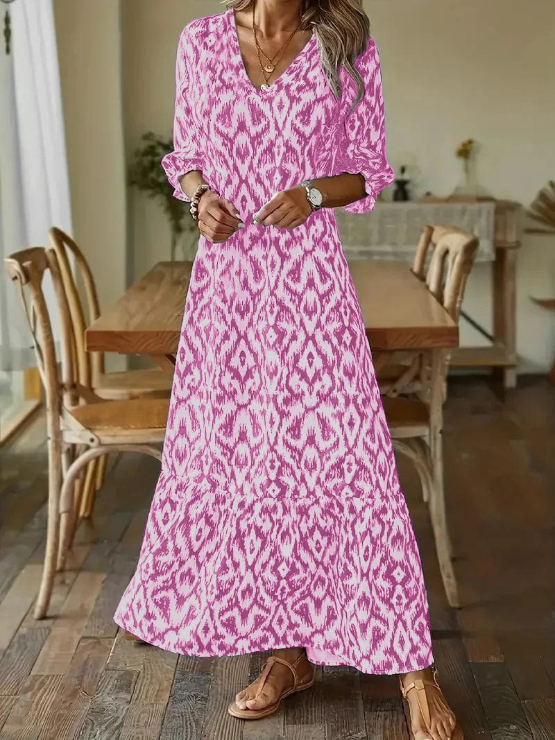 STAR Pink / S Luna™ - Maxi dress with print