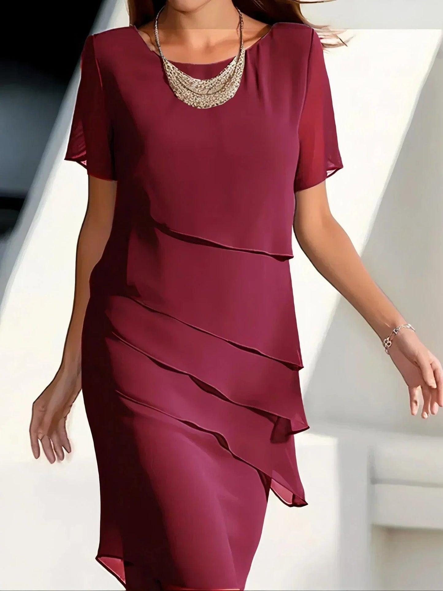 STAR Red / XS Laura | Elegant layered dress