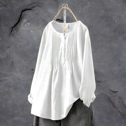 STAR White / M Betty | Elegant Cotton Shirt