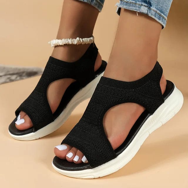 STAR Women Summer Shoes Black / 4.5 Marisol | orthopaedic open toe mesh sandals